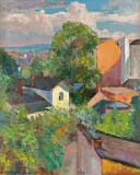 Henryk Dietrich, WIDOK NA WILLĘ KOSSAKÓWKĘ W KRAKOWIE, 1929, olej, płótno
