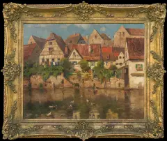 Gustav Adolf Thamm, STARA NORYMBERGA, olej, płótno