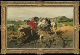 Józef Brandt, SPOTKANIE NA GROBLI, olej, płótno