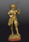 Jean-Louis Grégoire, MŁODY MOZART, brąz złocony, drewno