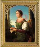 August Christian Herman Tom Dieck, PATRONKA MUZYKI, ŚWIĘTA CECYLIA, 1855, olej, płótno
