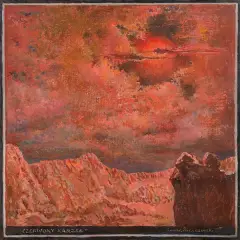 Ludomir Sleńdziński, CZERWONY KARZEŁ, 1972, olej, płótno naklejone na płytę pilś.