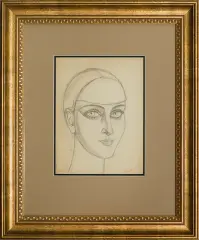 Henryk Berlewi, Portret Ri-Ri, ołówek, papier kremowy