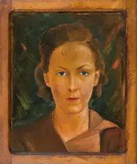 Ignacy Mazurek, PORTRET MŁODEJ KOBIETY, 1932, olej, sklejka