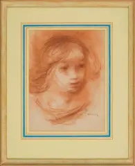 PORTRET DZIEWCZYNKI by Jakub (Jacques) Zucker, sangwina, papier, sold Sep 2010