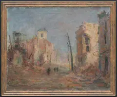 Eugeniusz Arct, NOWY ŚWIAT W ROKU 1945, olej, płótno