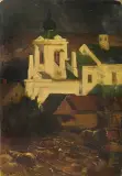 Stanisław Karniewski, TARG W KRZEMIEŃCU, 1930, olej, tektura