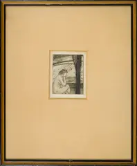 Medytacja (Magdalena) by Konstanty Brandel, ok. 1910, sucha igła, rylec, papier szarokremowy, sold Aug 2010
