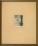 Konstanty Brandel, Medytacja (Magdalena), ok. 1910, sucha igła, rylec, papier szarokremowy