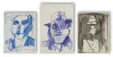 Jerzy Panek, Trzy portrety, tusz, papier