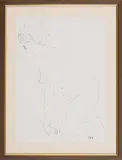 Adam Smolana, Akt klęczący, z cyklu Akty, 1959, tusz pióro, papier