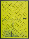 Bez tytułu by Jan Tarasin, 1990, serigrafia jednobarwna, papier ciemnożółty, sold Aug 2010