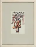 Jan Lebensztejn, Apogeum, ok. 1968, długopis, akwarela, tusz, pióro, papier