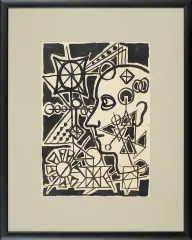 Marian Malina, Glowa, 1958, tusz, pędzel, papier