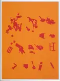Znaki by Jan Tarasin, 1990, serigrafia jednobarwna, papier, sold Jul 2010