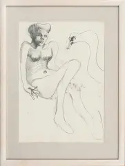 Jan Lebensztejn, Kompozycja, ok.1968, ołówek, długopis, kredka, papier