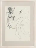 Jan Lebensztejn, Kompozycja, ok.1968, ołówek, długopis, kredka, papier
