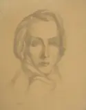 Henryk Stażewski, Chopin, ok. 1949 [?], litografia kredką, papier kremowy