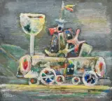 Eugeniusz Tukan-Wolski, MOBILE, tempera, pastel, olej, karton