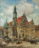 Gerhard Graf, RATUSZ WE WROCŁAWIU, olej, płótno
