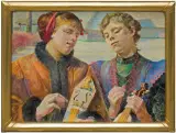Jacek Malczewski, DZIEWCZYNY Z GĘŚLIKAMI, 1913, olej, płótno