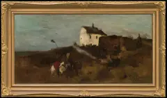 Józef Brandt, OBOZOWISKO KOZAKÓW. WIECZÓR, ok. 1870, olej, płótno