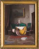 Endre Komaromi-Kacz, WNĘTRZE SALONIKU, olej, płótno