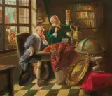 Max Krauss, MIŁOŚNICY SZTUKI, olej, płótno
