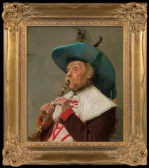 Adolf Schlabitz, KONCERT NA KLARNECIE, olej, płótno