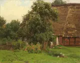 Carl Christian Schirm, WIOSNA NA WSI, olej, płótno