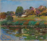 Teodor Grott, PEJZAŻ LETNI, 1910, olej, płótno