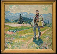 Gustaw Pillati, STASZEK MRÓZ Z PORONINA (Z DUDAMI), przed 1927, olej, płótno
