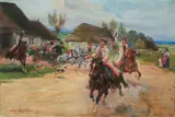 WESELE KRAKOWSKIE by Jerzy Kossak, 1927, olej, płótno, sold Jun 2010
