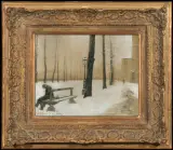 Odo (Otton) Dobrowolski, ZIMA NA PARYSKIM BULWARZE, 1911, kredka, pastel, papier