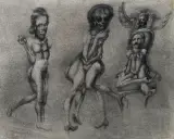 KOMPOZYCJA WIELOPOSTACIOWA by Jan Lebensztejn, 1969, długopis, tusz, prósz, papier, offered Jun 2010