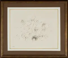 Léonor Fini, Scena figuralna, sucha igła, papier