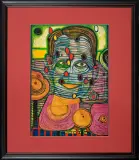 Mister Aber im Bach by Friedensreich Hundertwasser, 1973, offset barwny, papier, sold May 2010