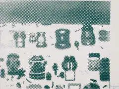 Przedmioty by Jan Tarasin, 1975, serigrafia jednobarwna, papier, sold May 2010