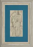 Eugeniusz Waniek, W pracowni, lata 30. XX w. [?], ołówek, papier kremowy
