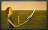 Spacer na plaży, uwolnić więzi by Mira Andrzejewska Kalkowska, 2009, olej, płótno, sold Apr 2010