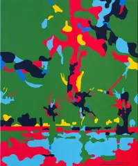 Zdzisław Otello Horodecki, Wierzby polskie Nr 4. Aleatoryzm, 2010, akryl, płótno