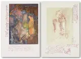 Jacek Walusiak, Rozmyślania i modlitwy XXII, 1997, akwarela, gwasz, tusz pióro, papier