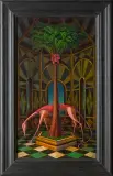 Marek Żelski, Fantastyczny stwór z palmą, 1993, olej, deska