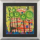BLOBS GROW IN BELOVED GARTENS by Friedensreich Hundertwasser, 1975, offset barwny, papier, sold Mar 2010