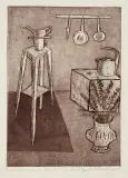 Andrzej Tadeusz Kotkowski, Rekwizyty kucharza, 2000, akwaforta, akwatinta, miękki werniks papier