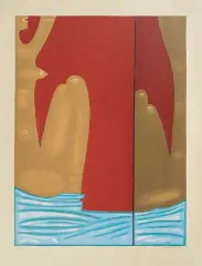 Jerzy Nowosielski, Akt z lustrem, 1998, serigrafia barwna, papier