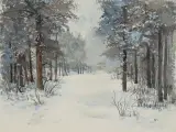 Andrzej Otawa, Las zimą, 2009, akwarela, papier
