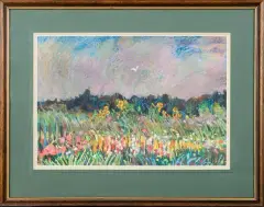 Stefan Rostworowski, Łąka, 1993, pastel olejny, papier