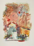 Wayne Ensrud, Ponte Rialto w Wenecji, 1980, litografia barwna, papier