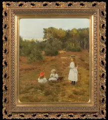 Ernst Henseler, ZABAWA NA POLANIE, 1896, olej, płótno